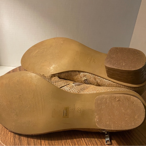 Unity in Diversity Brown Gold Metallic Leather Side Zip Sandal - Picture 8 of 11